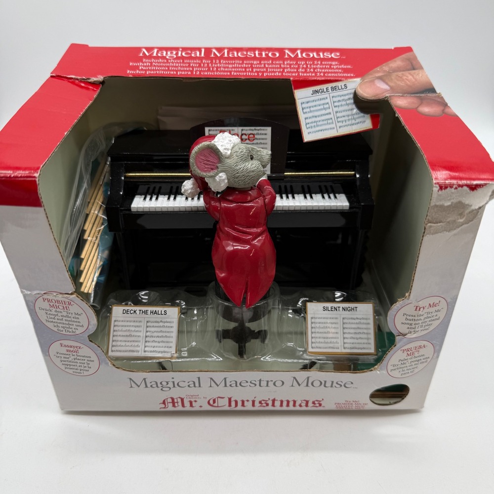 Mr. Christmas Magical Maestro Mouse Animated Musical Piano 24 Songs 2006 Boxed